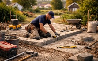artisan-uniforme-outils-paysage-semi-urbain