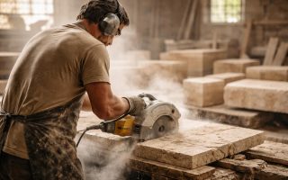 artisan-scie-electrique-travertin-atelier