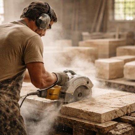 artisan-scie-electrique-travertin-atelier