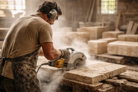 artisan-scie-electrique-travertin-atelier