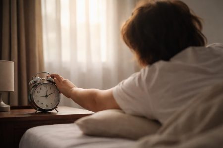 personne-reveil-matin-chambre-floue