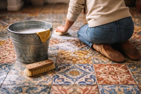 carreaux-ciment-seau-brosse-nettoyage