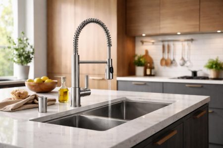 cuisine-moderne-ilot-robinetterie-evier